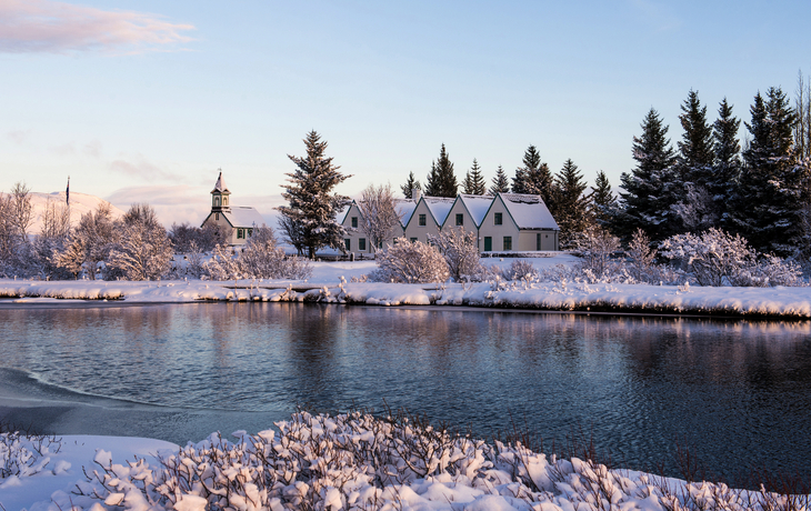Thingvellir-Kirche im Winter